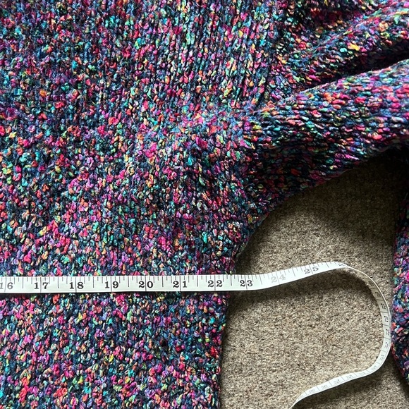 VTG 90s Express Tricot Multicolor Chenille Mock Neck Wool Blend Sweater Size Med - Picture 13 of 16